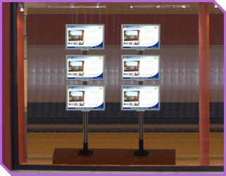 Vitrine multimedia immobilier Cosmosoft Mod&egrave;le 6 &eacute;crans