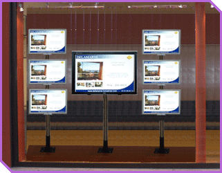 Vitrine multimedia immobilier Cosmosoft Mod&egrave;le 7 &eacute;crans